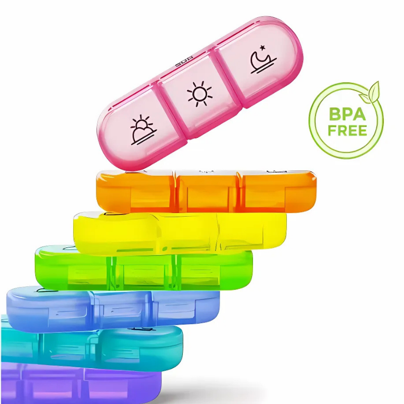 PillOrganizer 1+1 GRATIS: Bærbar Pilleorganisator Daglig Og Ukentlig Medisinoppbevaring