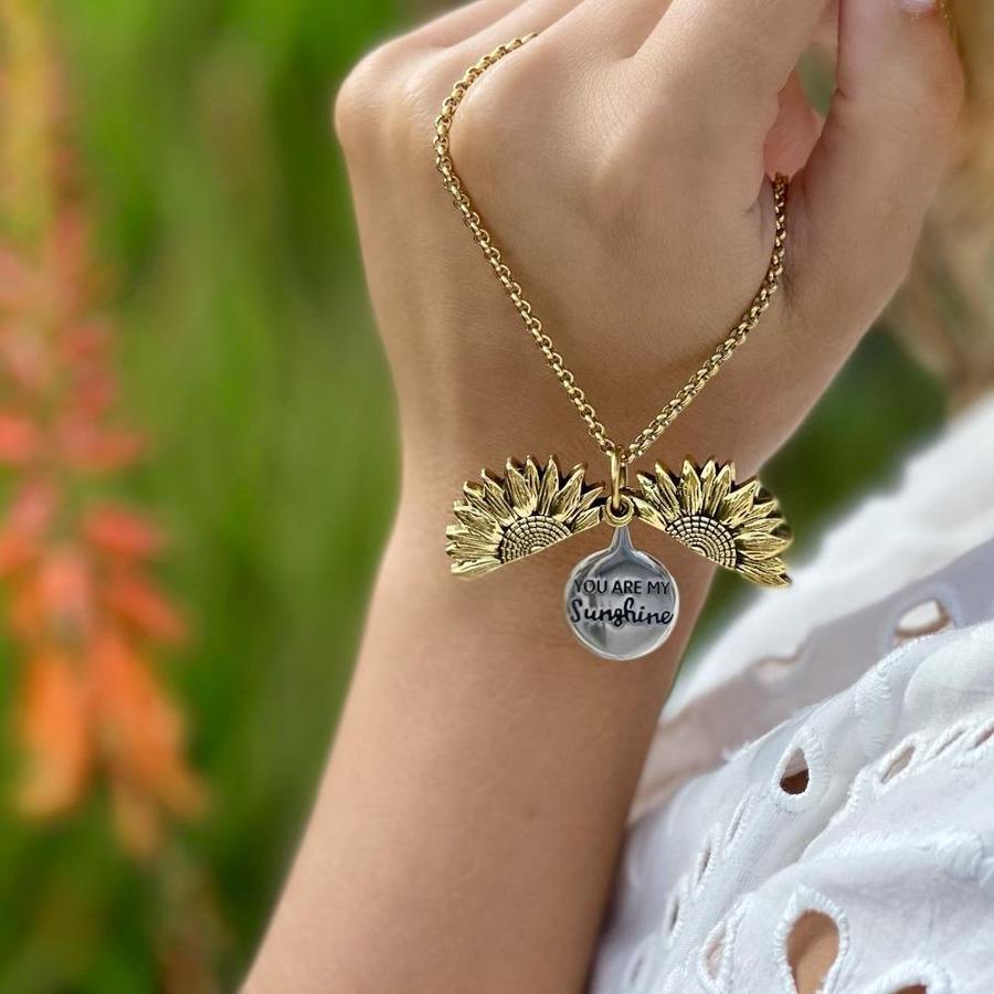 Jewelance™ SunflowerNecklace: "Du Er Min Solskinn" Solsikke  Sjarm Halskjede
