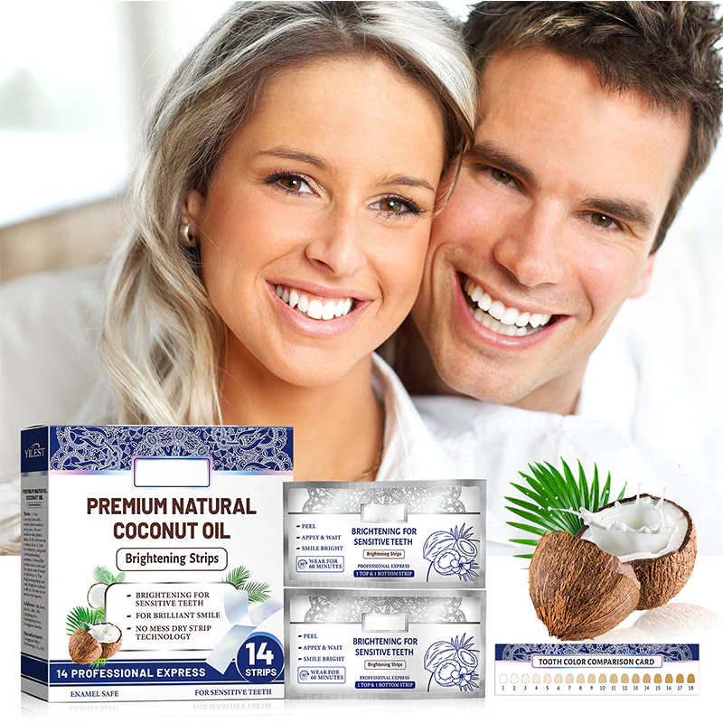 TeethStrip: Naturlig Kokosnøtt Tannbleking Og Lysende Strips