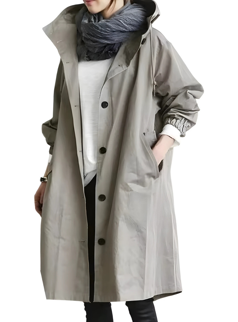 Icone™ ElegantCoat - Allværs Lett Komfort Med Hette Elegant Frakk