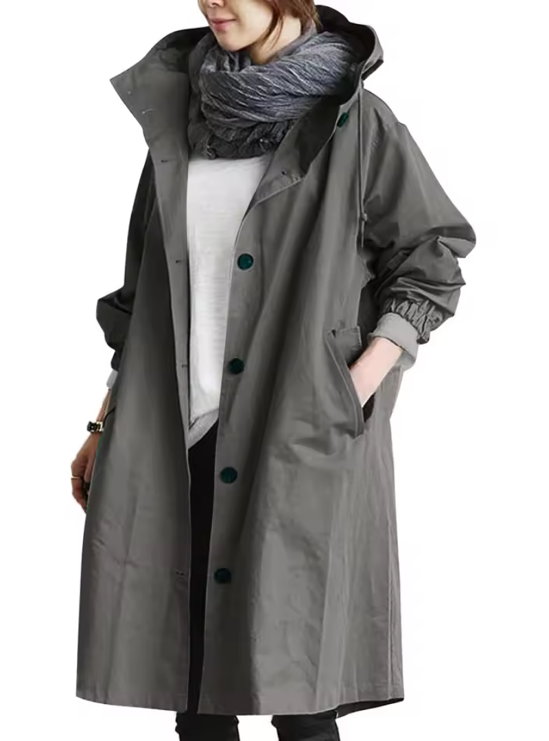 Icone™ ElegantCoat - Allværs Lett Komfort Med Hette Elegant Frakk
