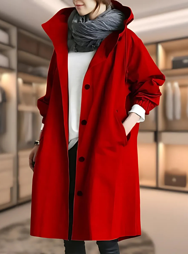 Icone™ ElegantCoat - Allværs Lett Komfort Med Hette Elegant Frakk