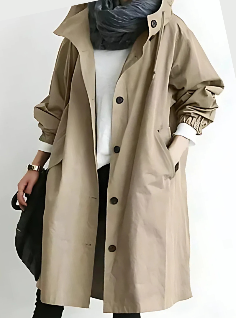 Icone™ ElegantCoat - Allværs Lett Komfort Med Hette Elegant Frakk