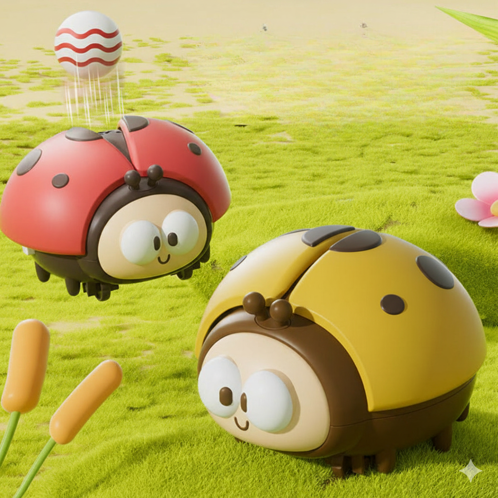 Kletshuts™ LadybugToy: Søt Fargerik Marihøne Ball Blåser Barn Leketøy