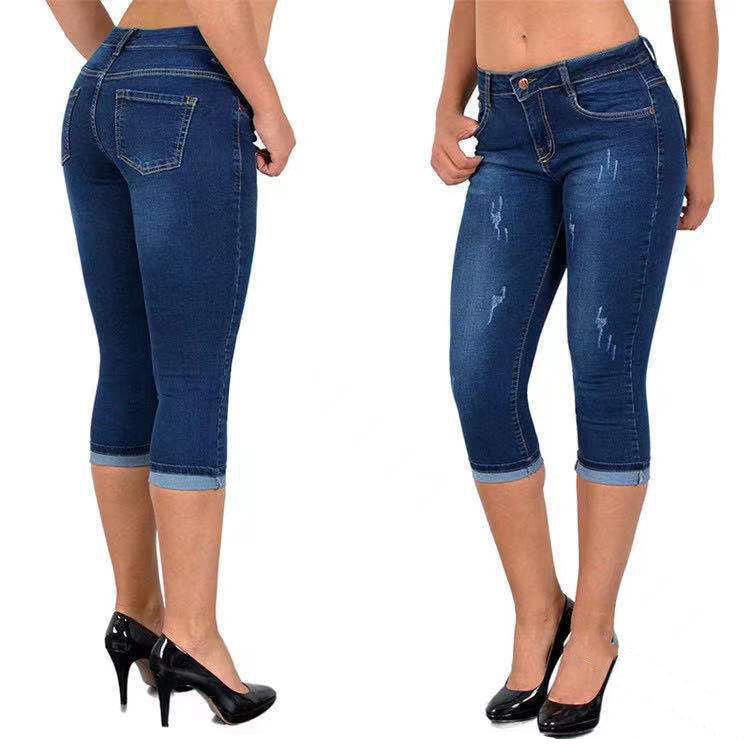 Icone™ KneeDenim: Strekkbare, Stilige Denimbukser I Knelengde