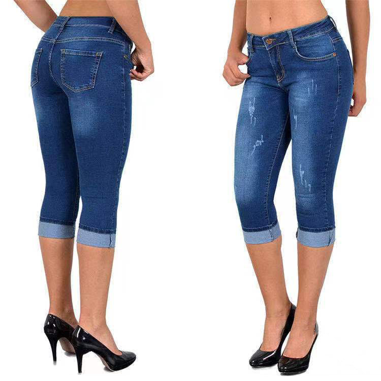 Icone™ KneeDenim: Strekkbare, Stilige Denimbukser I Knelengde
