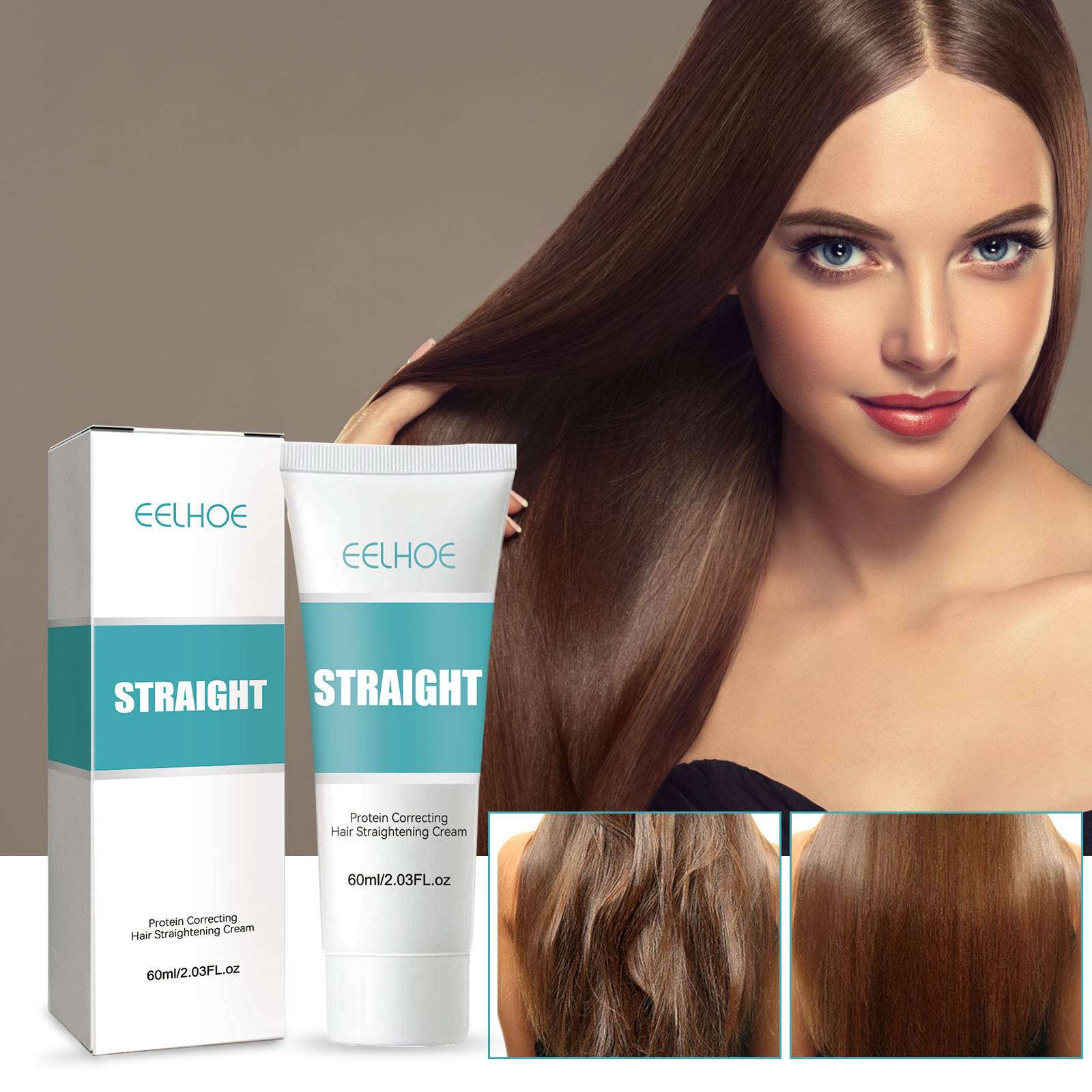 Rose® ShineStraight 1+1 GRATIS: Frizz-Fri Glans Og Rett Hårkrem