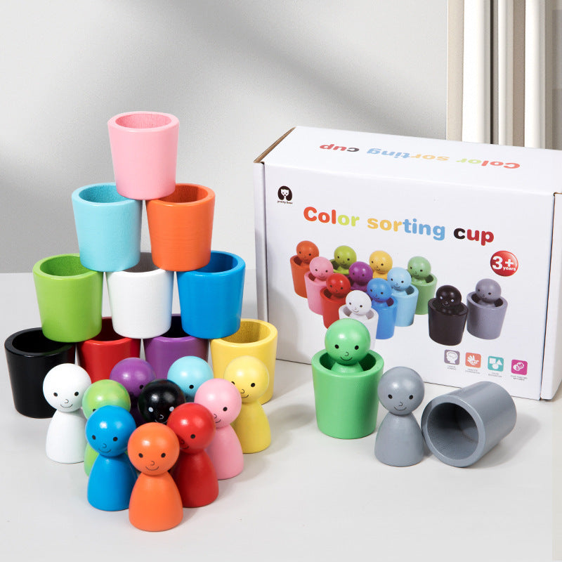 Kletshuts™ SortingCups: Pedagogisk Barn Fargeleggings Sorterings Kopper Og Form Spill