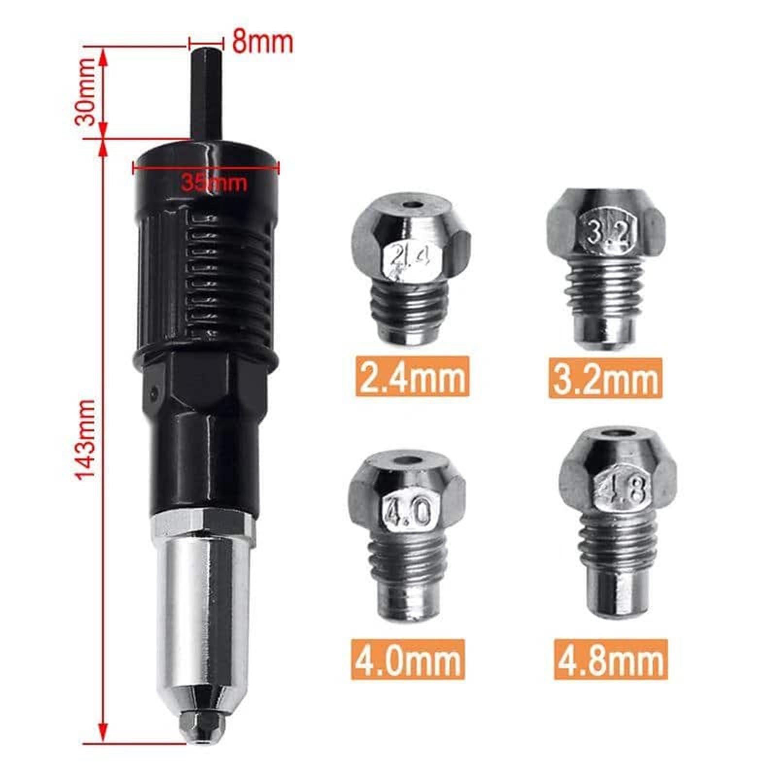 RivetAdapter - Profesjonell Nitte Pistol Adapter Kit