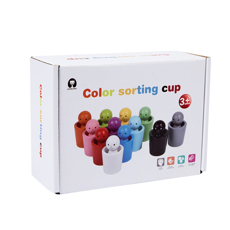 Kletshuts™ SortingCups: Pedagogisk Barn Fargeleggings Sorterings Kopper Og Form Spill