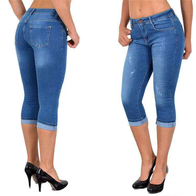 Icone™ KneeDenim: Strekkbare, Stilige Denimbukser I Knelengde