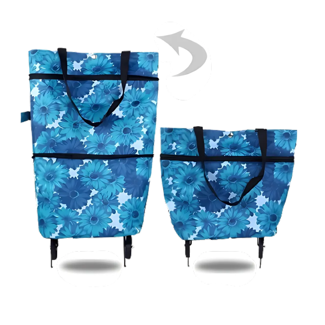 Icone™ GroceryBag 1+1 GRATIS: Stor Kapasitet Handlepose Med Sammenleggbare Hjul