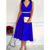 Icone™ ElegantDress: V-hals Elegant Damekjole Med Belte
