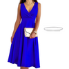 Icone™ ElegantDress: V-hals Elegant Damekjole Med Belte