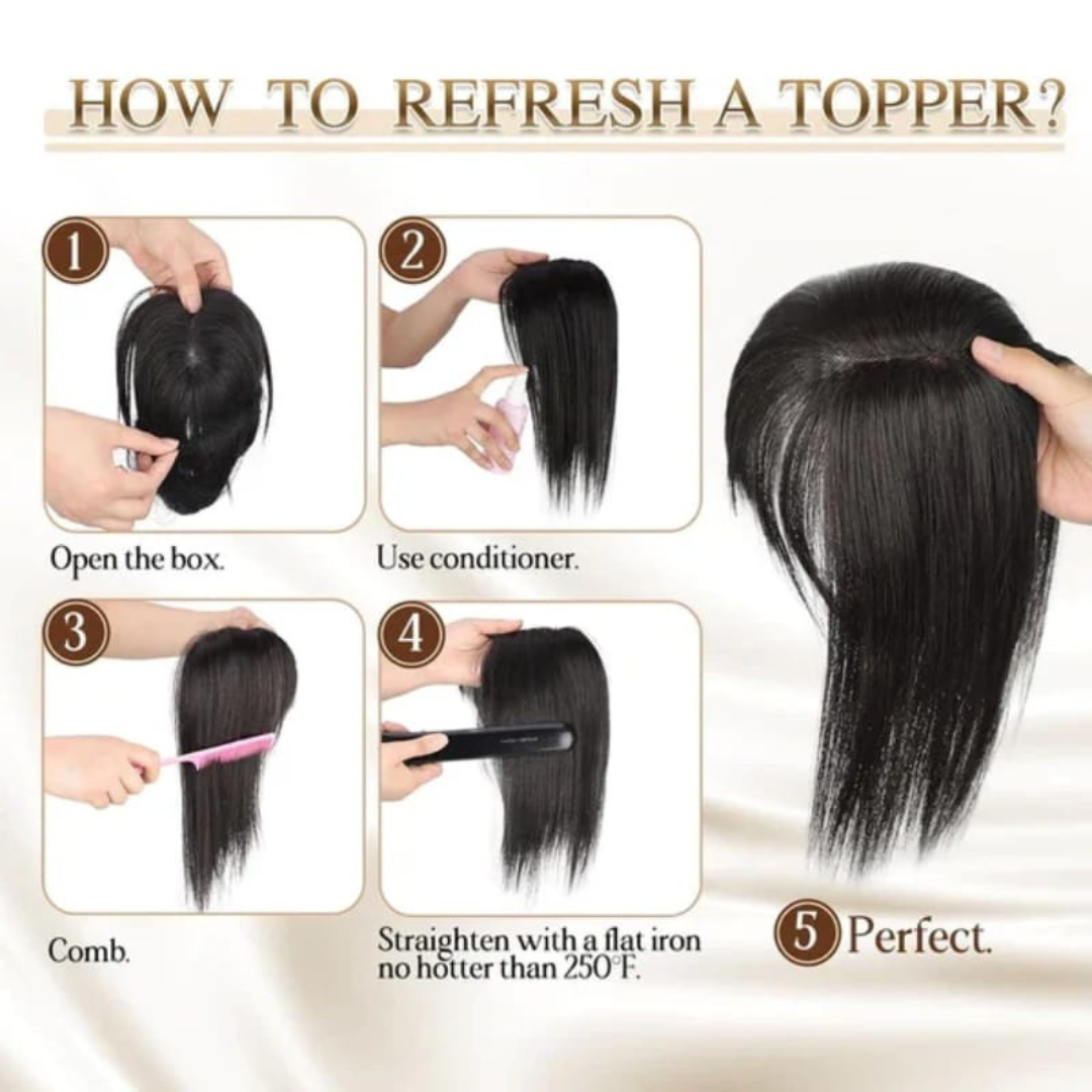 Rose® WigBangs 1+1 GRATIS: Sømløs Parykk Naturlig Utseende Hår Pannelugg Utvidelser