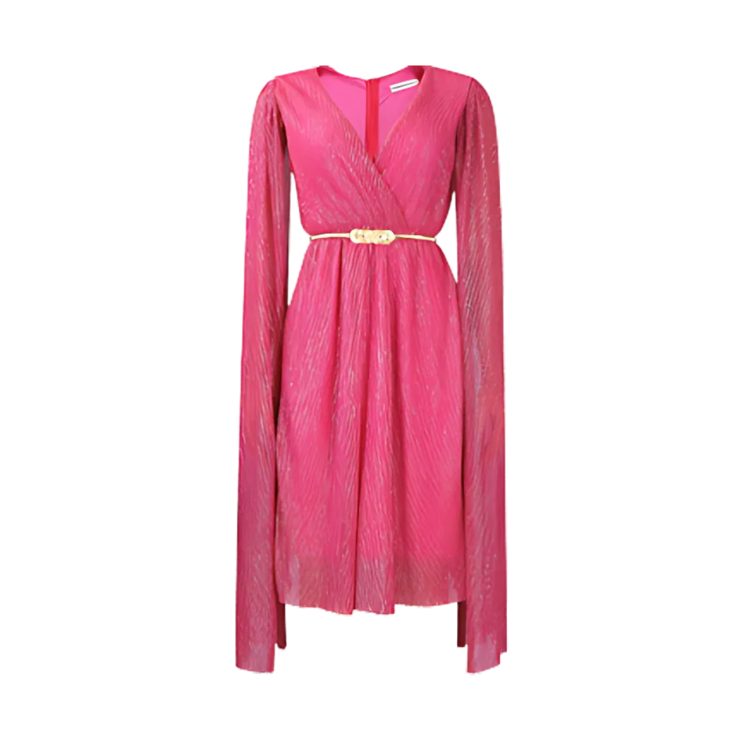 Icone™ ElegantDress: V-hals Elegant Damekjole Med Belte