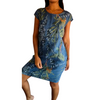 Icone™ CasualDress: Natur Print Rund Hals Casual Kjole