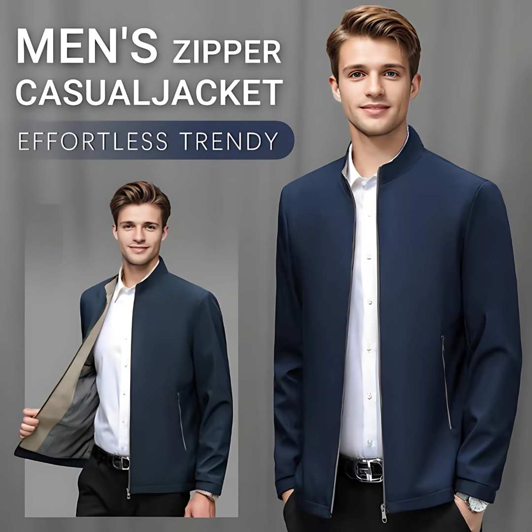 Icone™ CasualJacket: Stående Krage Casual Glidelås Jakke For Menn