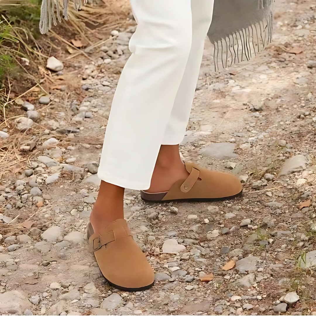 Happy™ ClassySandals: Komfortabel Klassisk Stil Lukket Tå Flate Sandaler