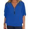 Icone™ LooseBlouse: Komfortabel V-Hals Med Glidelås Løs Bluse For Kvinner