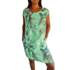 Icone™ CasualDress: Natur Print Rund Hals Casual Kjole