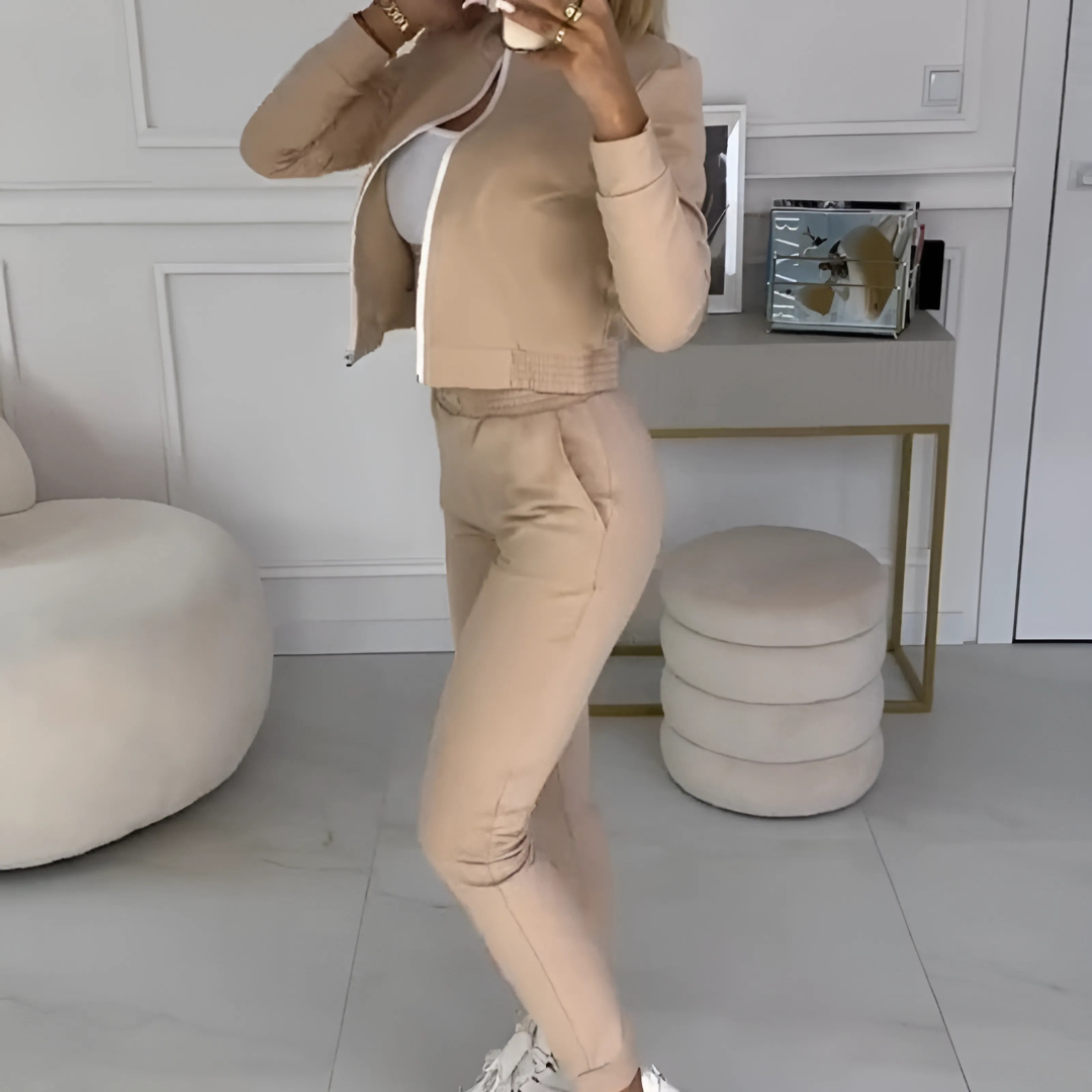 Icone™ OutfitSet: Jakke, Tank Top Og Bukser, Casual Antrekk Til Kvinner
