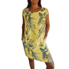 Icone™ CasualDress: Natur Print Rund Hals Casual Kjole