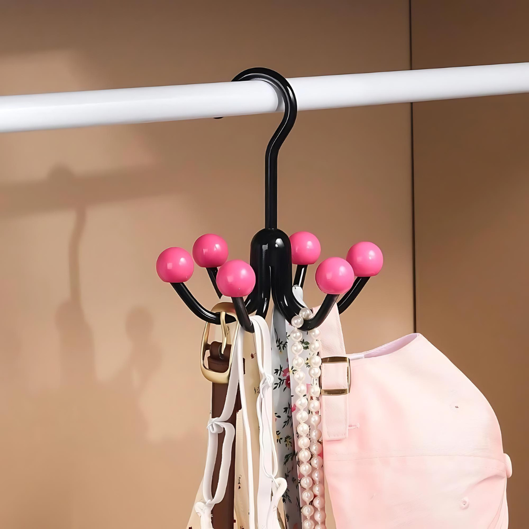 GlideHold® HangerHooks: 360° Svingbar 6 Kroker Skaporganiserer Henger