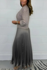 Icone™ PleatedDress: Langermet Topp Med Elegant Plissert Bunn Kjole