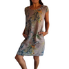Icone™ CasualDress: Natur Print Rund Hals Casual Kjole