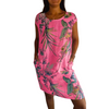 Icone™ CasualDress: Natur Print Rund Hals Casual Kjole