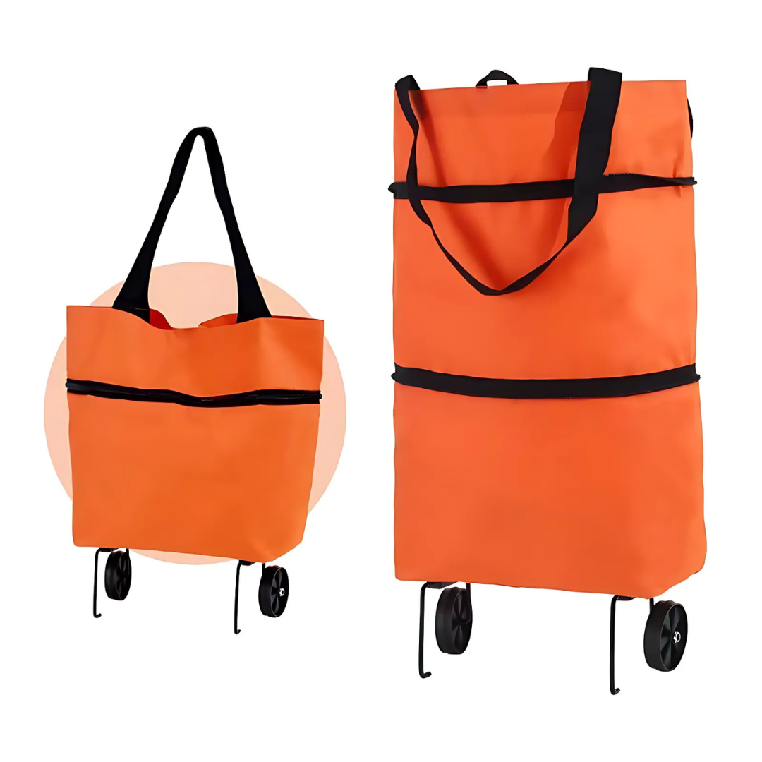 Icone™ GroceryBag 1+1 GRATIS: Stor Kapasitet Handlepose Med Sammenleggbare Hjul