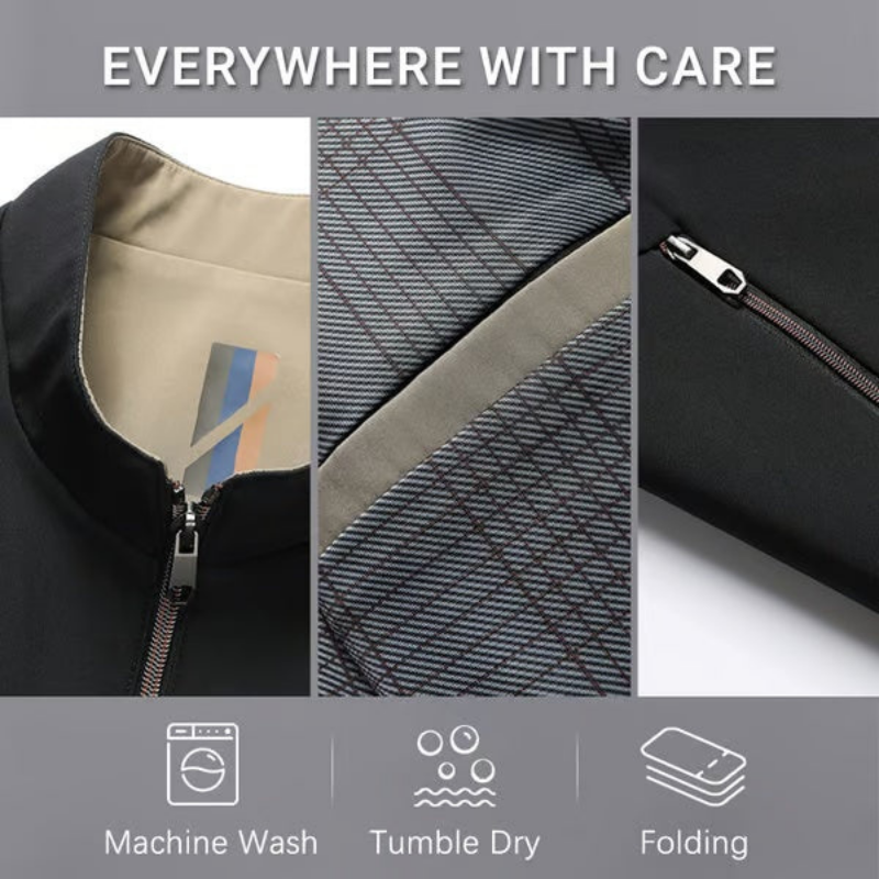 Icone™ CasualJacket: Stående Krage Casual Glidelås Jakke For Menn