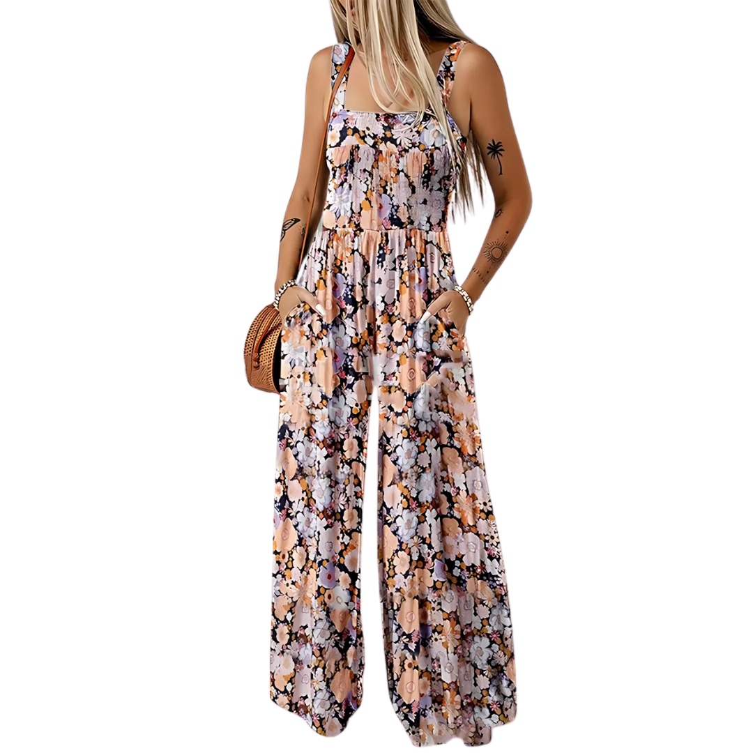 Icone™ PrintedJumpsuit: Full Lengde Komfortabel Casual Løs Trykt Jumpsuit