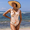 Icone™ ElegantSwimsuit: Elegant Plissert Design Med V-Hals Mage-Kontroll Badedrakt