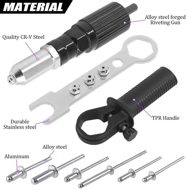 RivetAdapter - Profesjonell Nitte Pistol Adapter Kit