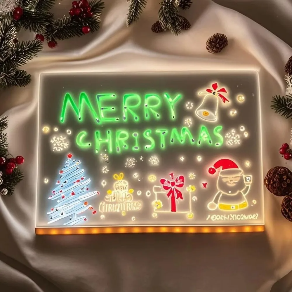 Kletshuts™ NoteBoard: LED-Lampe Akryl Notat Og Tegnetavle