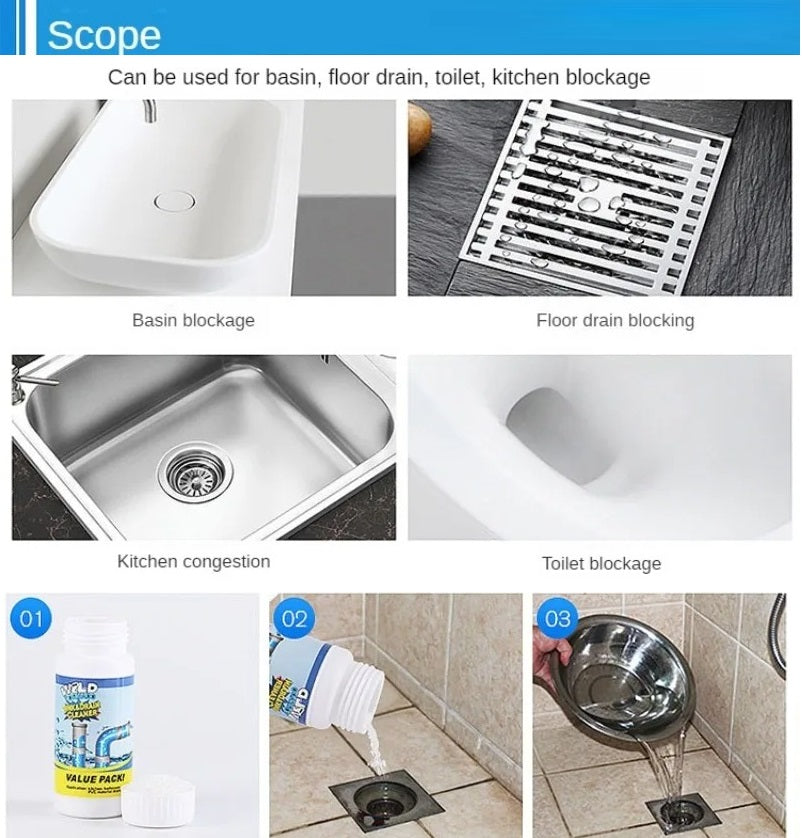 Cleaner Pro° PipeCleaner 1+1 GRATIS: Vas Og Avløp Piperenser Pulver