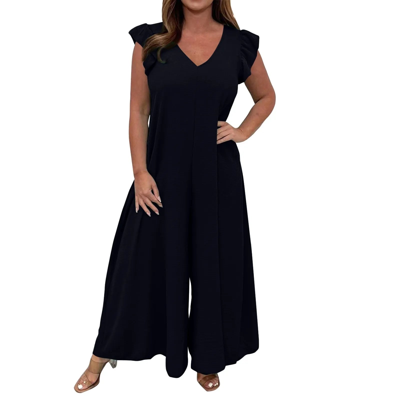 Icone™ CasualJumpsuit: Ruffled Bred Ben Uformell Jumpsuit