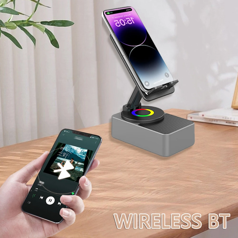 Holder360° PowerSpeaker: 3-I-1 Telefonholder Bluetooth-Høyttaler Og Bærbar Powerbank