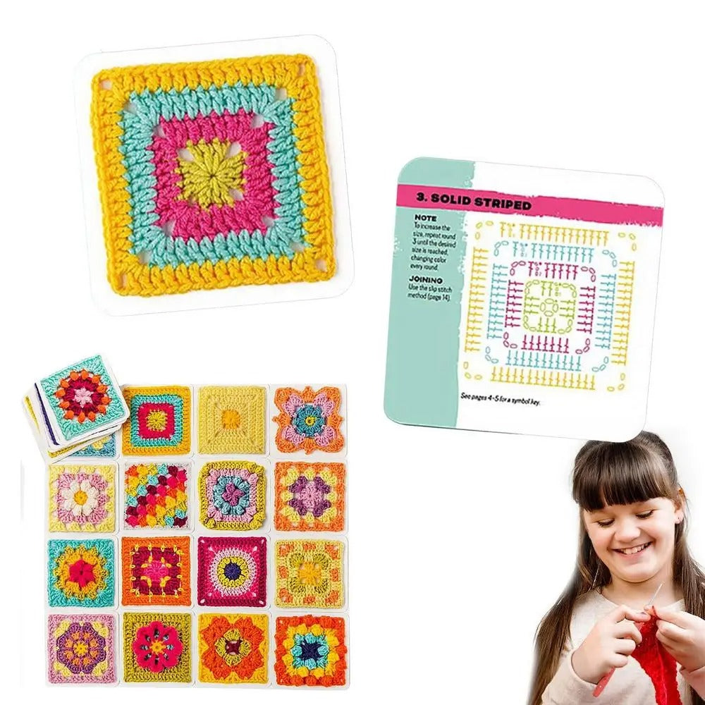 CrochetCards: Firkantet Strikking Hekling Guide Kort  Sett