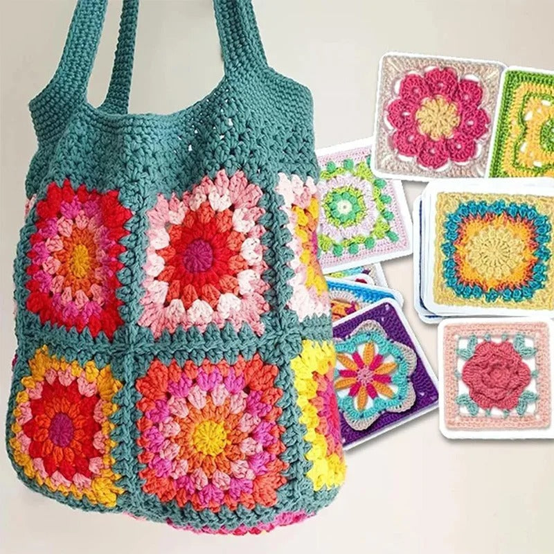 CrochetCards: Firkantet Strikking Hekling Guide Kort  Sett