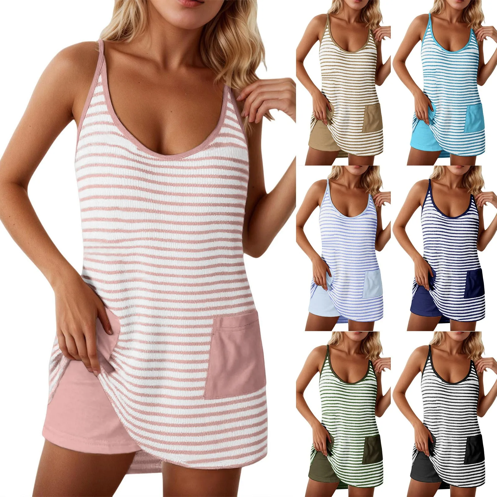 Icone™ DressShorts: Uformell Mini Kjole Uten Ermer Med Innebygde Shorts
