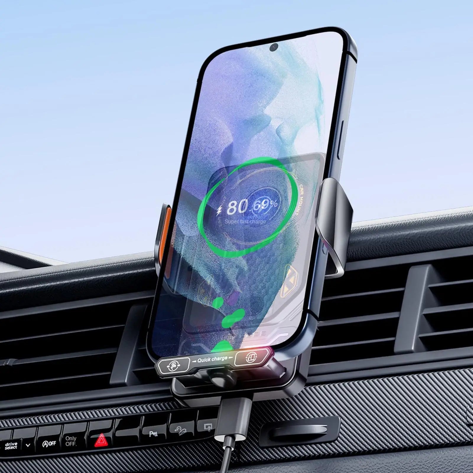 Holder360° SmartGrip - Automatisk Roterende Smart Grip Biltelefonholde ...