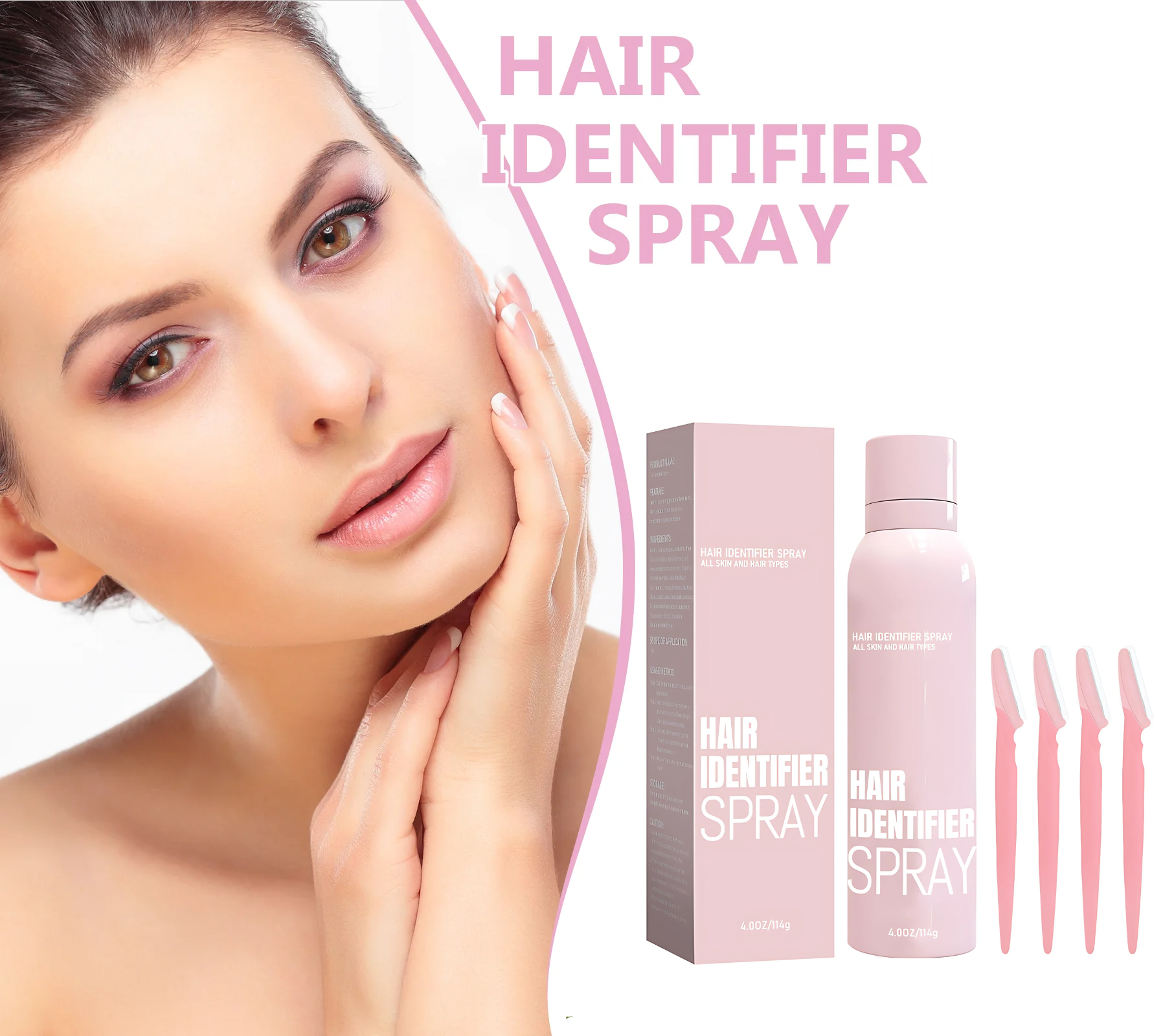 HairIdentifier 1+1 GRATIS: Enkel Å Bruke Ansiktshår Identifikator Spray Med Barberhøvel