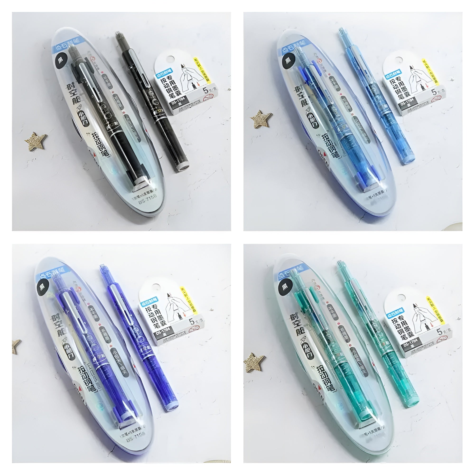 FountainPen - Uttrekkbar Og Påfyllbar Fyllepenne Med Blekkpatroner