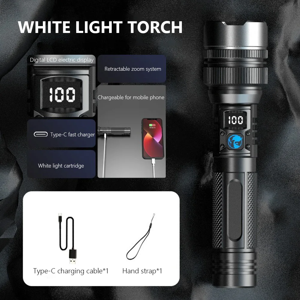 Ledsen™ AdjustableFlashlight: Ultrasterk Oppladbar Lommelykt Med Justerbar Stråle