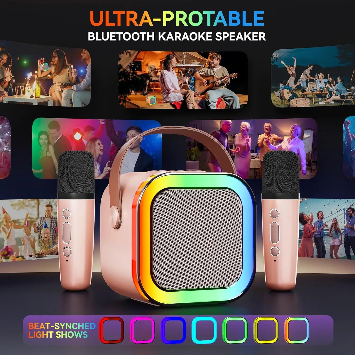 KaraokePro – Mini Karaokemaskin Med Trådløse Mikrofoner