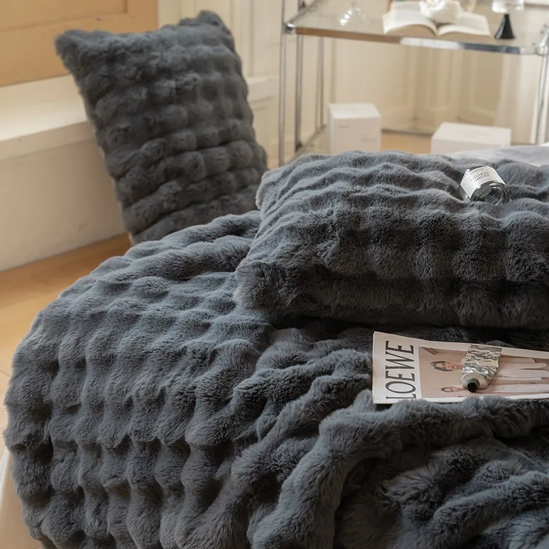 FluffyBlanket - Ekstra Tykk Sofa Og Seng Vinter Teppe