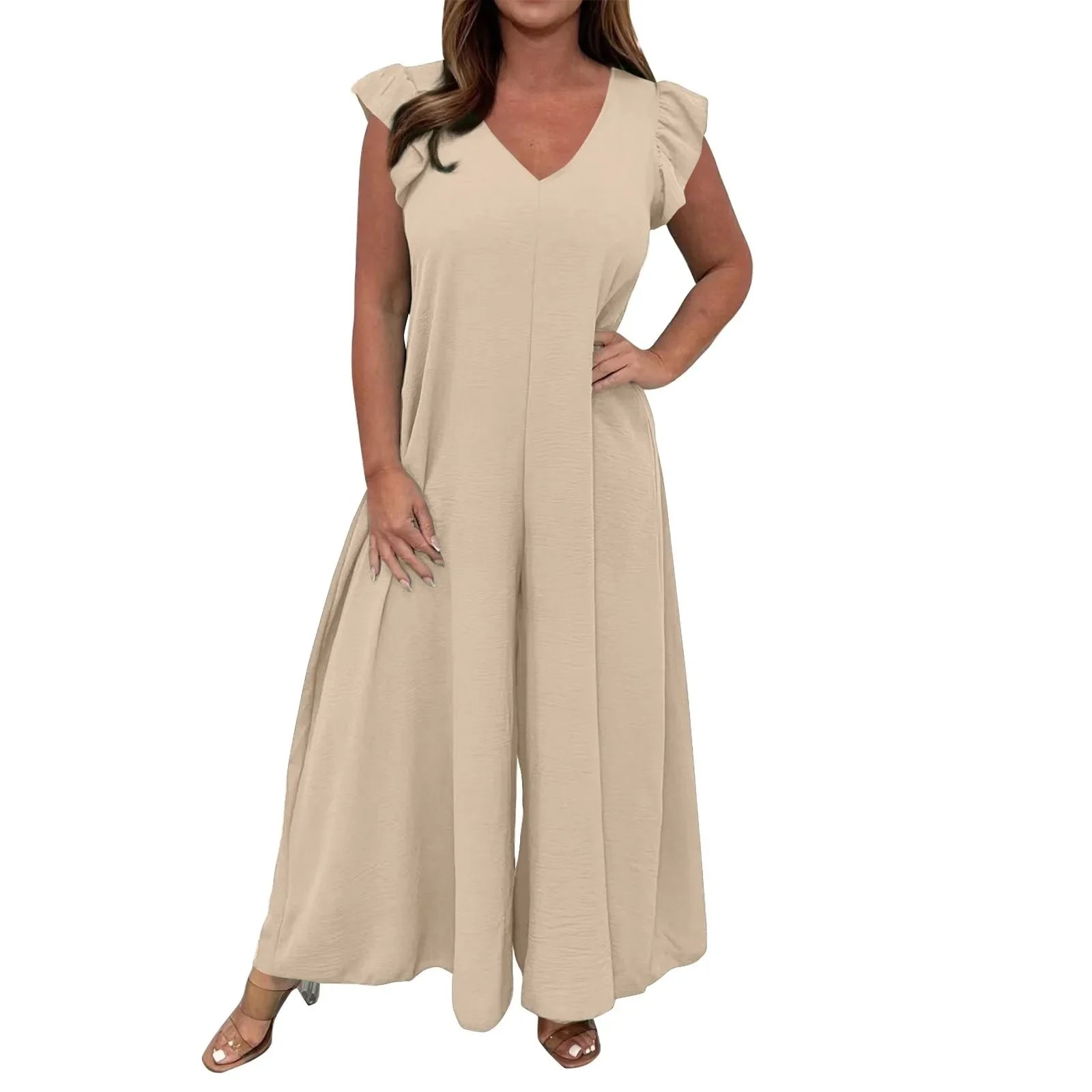 Icone™ CasualJumpsuit: Ruffled Bred Ben Uformell Jumpsuit